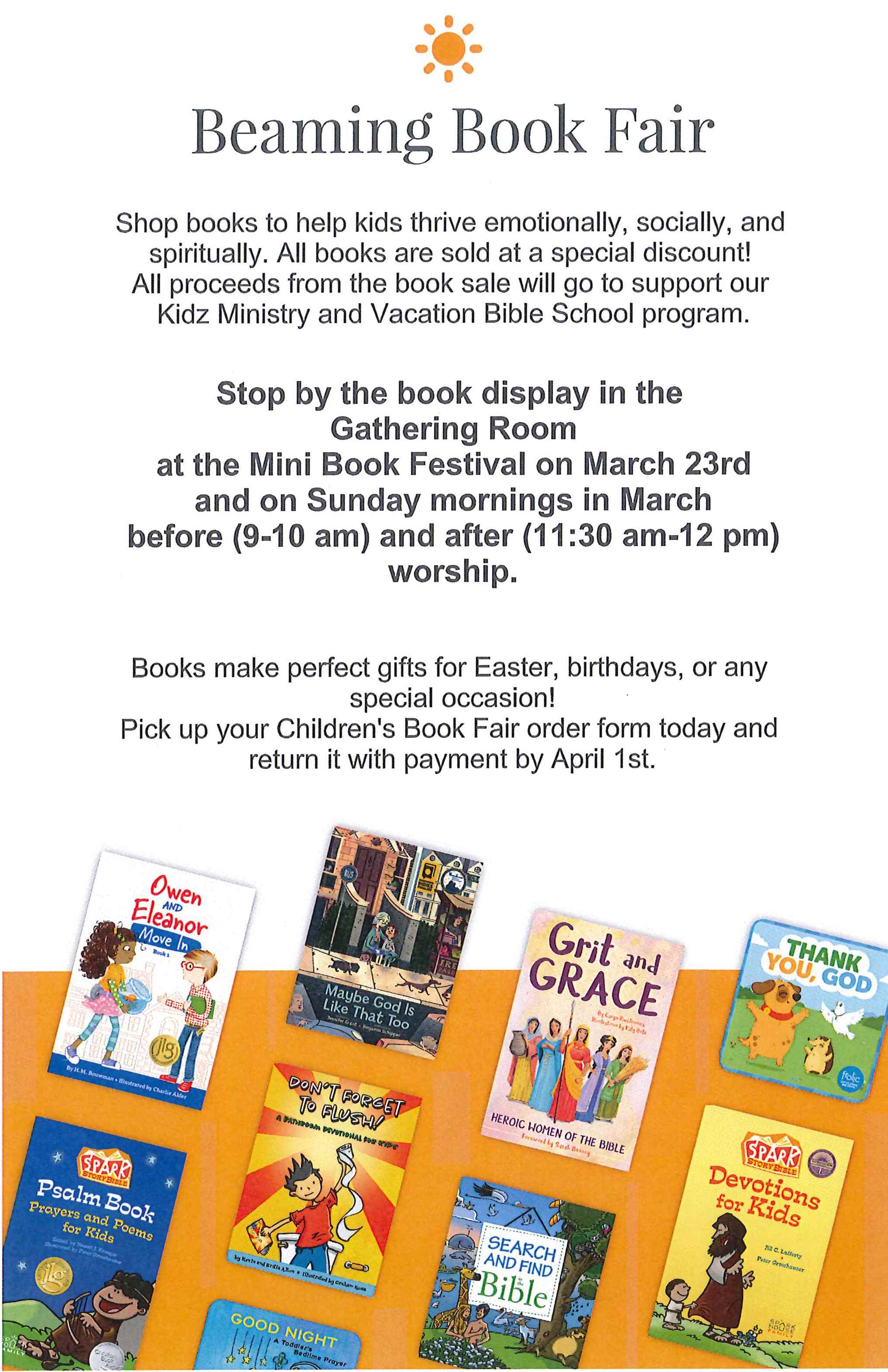 Children's Book Fair - Cottage Grove United Church Of Christ